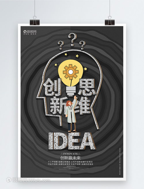 创意简约创新思维企业文化海报设计
