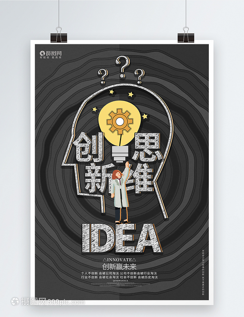 创意简约创新思维企业文化海报设计
